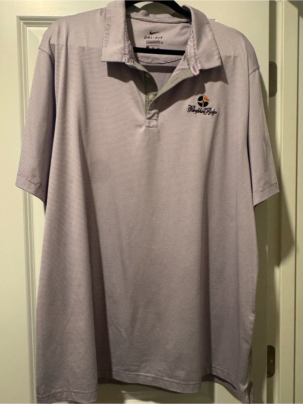 Nike Men's Light Lavender Thin-Stripe Dri-FIT Polo